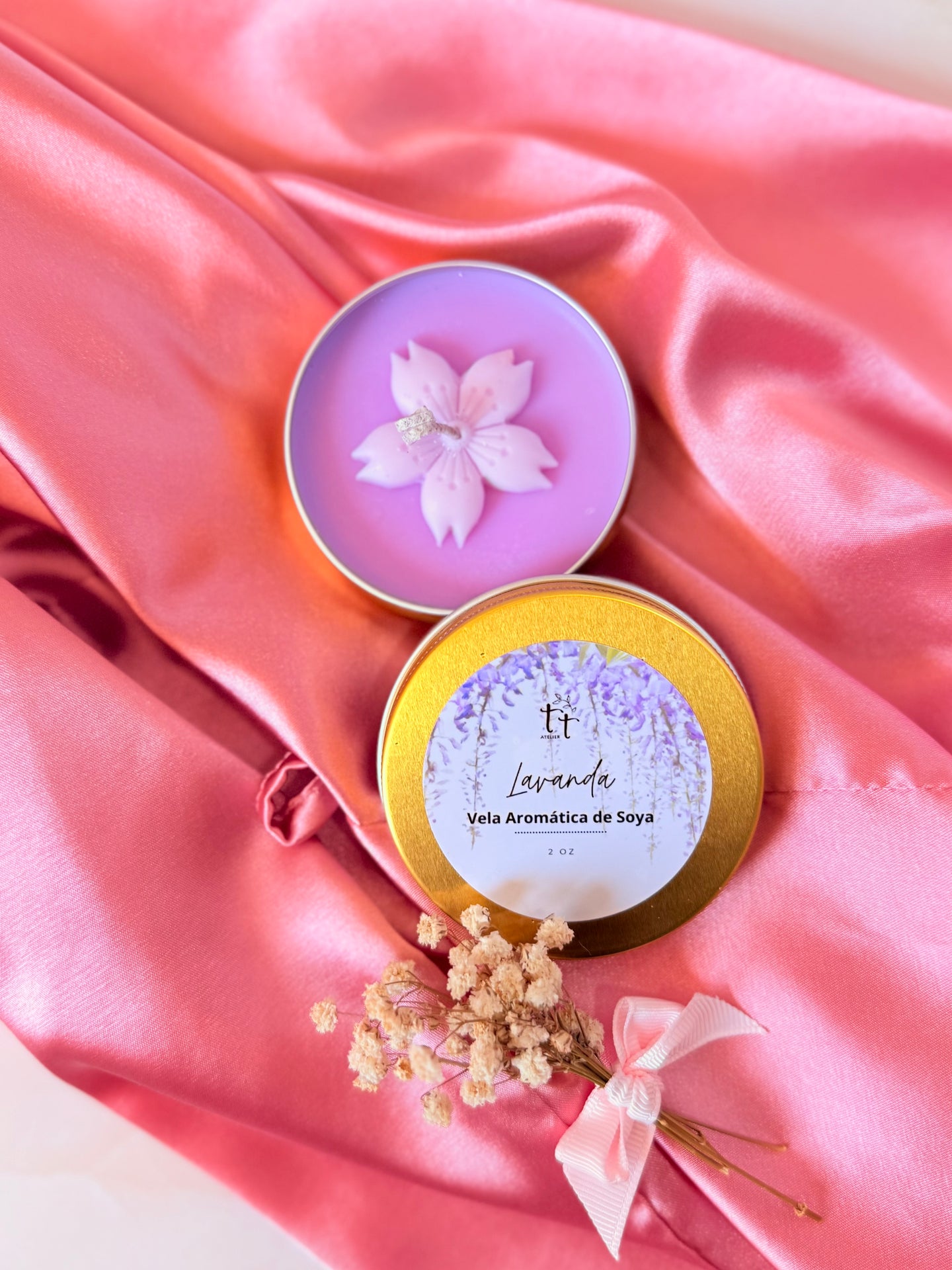 Vela Floral en Lata (vela de soya)